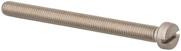Value Collection - M5x0.80 Metric Coarse, 60mm Length Under Head Slotted Drive Machine Screw - Fillister Head, Grade 316 & A4 Stainless Steel, Uncoated, Without Washer - Exact Tool & Supply