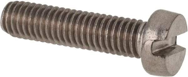 Value Collection - M6x1.00 Metric Coarse, 25mm Length Under Head Slotted Drive Machine Screw - Fillister Head, Grade 316 & A4 Stainless Steel, Uncoated, Without Washer - Exact Tool & Supply