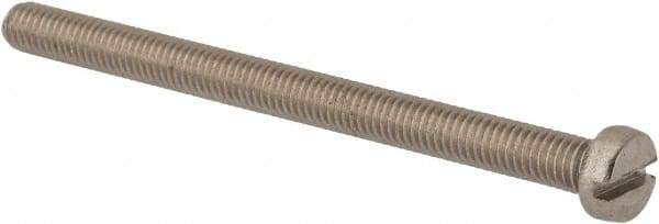 Value Collection - M6x1.00 Metric Coarse, 80mm Length Under Head Slotted Drive Machine Screw - Fillister Head, Grade 316 & A4 Stainless Steel, Uncoated, Without Washer - Exact Tool & Supply
