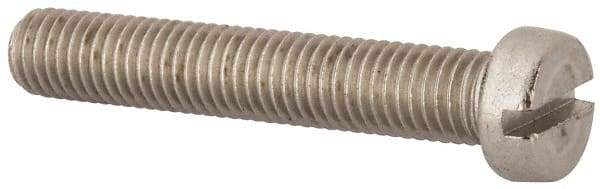 Value Collection - M10x1.50 Metric Coarse, 60mm Length Under Head Slotted Drive Machine Screw - Fillister Head, Grade 316 & A4 Stainless Steel, Uncoated, Without Washer - Exact Tool & Supply