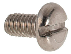 Value Collection - M2.5x0.45 Metric Coarse, 5mm Length Under Head Slotted Drive Machine Screw - Pan Head, Grade 316 & A4 Stainless Steel, Uncoated, Without Washer - Exact Tool & Supply