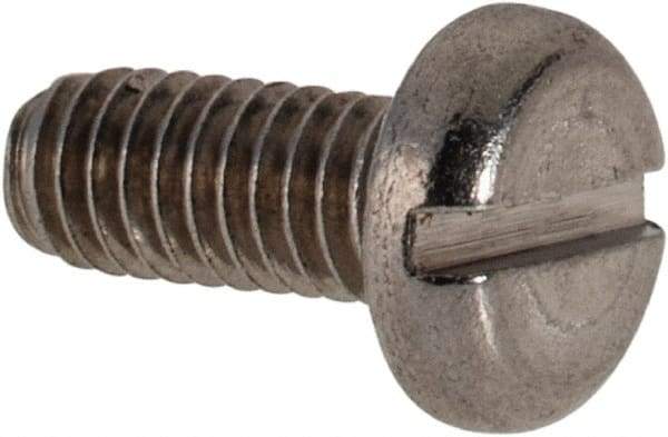 Value Collection - M2.5x0.45 Metric Coarse, 6mm Length Under Head Slotted Drive Machine Screw - Pan Head, Grade 316 & A4 Stainless Steel, Uncoated, Without Washer - Exact Tool & Supply