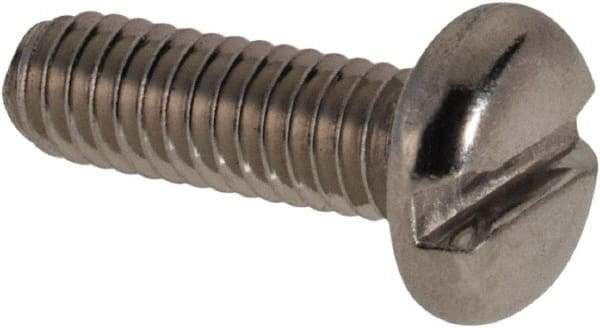 Value Collection - M2.5x0.45 Metric Coarse, 8mm Length Under Head Slotted Drive Machine Screw - Pan Head, Grade 316 & A4 Stainless Steel, Uncoated, Without Washer - Exact Tool & Supply