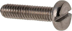 Value Collection - M2.5x0.45 Metric Coarse, 10mm Length Under Head Slotted Drive Machine Screw - Pan Head, Grade 316 & A4 Stainless Steel, Uncoated, Without Washer - Exact Tool & Supply