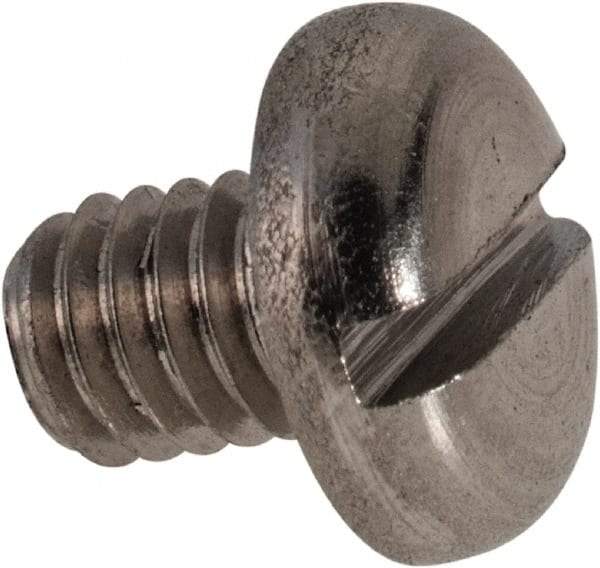 Value Collection - M4x0.70 Metric Coarse, 5mm Length Under Head Slotted Drive Machine Screw - Pan Head, Grade 316 & A4 Stainless Steel, Uncoated, Without Washer - Exact Tool & Supply