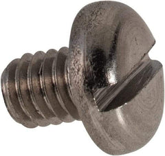 Value Collection - M4x0.70 Metric Coarse, 5mm Length Under Head Slotted Drive Machine Screw - Pan Head, Grade 316 & A4 Stainless Steel, Uncoated, Without Washer - Exact Tool & Supply