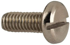 Value Collection - M4x0.70 Metric Coarse, 10mm Length Under Head Slotted Drive Machine Screw - Pan Head, Grade 316 & A4 Stainless Steel, Uncoated, Without Washer - Exact Tool & Supply