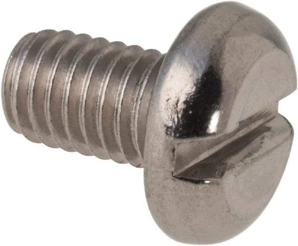 Value Collection - M5x0.80 Metric Coarse, 8mm Length Under Head Slotted Drive Machine Screw - Pan Head, Grade 316 & A4 Stainless Steel, Uncoated, Without Washer - Exact Tool & Supply