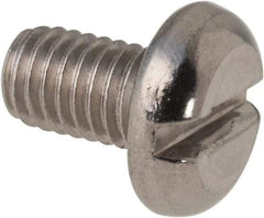 Value Collection - M5x0.80 Metric Coarse, 8mm Length Under Head Slotted Drive Machine Screw - Pan Head, Grade 316 & A4 Stainless Steel, Uncoated, Without Washer - Exact Tool & Supply