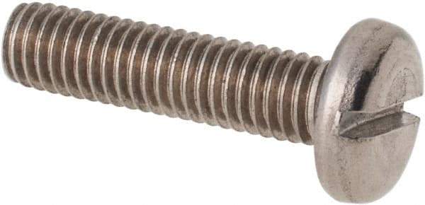 Value Collection - M5x0.80 Metric Coarse, 20mm Length Under Head Slotted Drive Machine Screw - Pan Head, Grade 316 & A4 Stainless Steel, Uncoated, Without Washer - Exact Tool & Supply