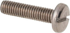 Value Collection - M5x0.80 Metric Coarse, 20mm Length Under Head Slotted Drive Machine Screw - Pan Head, Grade 316 & A4 Stainless Steel, Uncoated, Without Washer - Exact Tool & Supply
