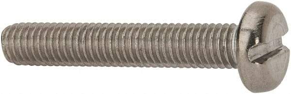 Value Collection - M5x0.80 Metric Coarse, 30mm Length Under Head Slotted Drive Machine Screw - Pan Head, Grade 316 & A4 Stainless Steel, Uncoated, Without Washer - Exact Tool & Supply