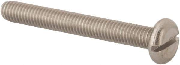 Value Collection - M5x0.80 Metric Coarse, 40mm Length Under Head Slotted Drive Machine Screw - Pan Head, Grade 316 & A4 Stainless Steel, Uncoated, Without Washer - Exact Tool & Supply