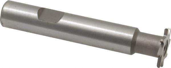 Whitney Tool Co. - 1/32" Radius, 1/16" Circle Diam, 3/4" Cutter Diam, Shank Connection, Convex Radius Cutter - 1/2" Shank Diam, 3" OAL, High Speed Steel, Uncoated, Profile Ground, 8 Teeth, Weldon Flat - Exact Tool & Supply