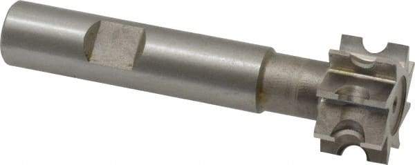 Whitney Tool Co. - 3/32" Radius, 3/16" Circle Diam, 7/8" Cutter Diam, 1/2" Cutting Width, Shank Connection, Concave Radius Cutter - 1/2" Shank Diam, 3" OAL, High Speed Steel, Uncoated, Profile Ground, 8 Teeth, Weldon Flat - Exact Tool & Supply