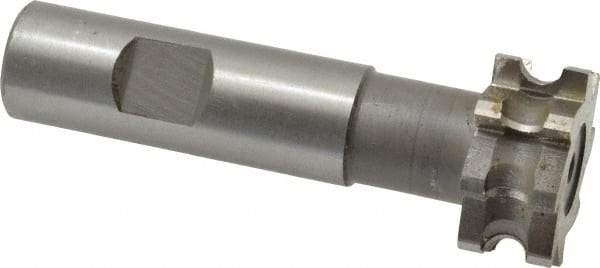 Whitney Tool Co. - 1/8" Radius, 1/4" Circle Diam, 1-1/4" Cutter Diam, 9/16" Cutting Width, Shank Connection, Concave Radius Cutter - 3/4" Shank Diam, 3-1/2" OAL, High Speed Steel, Uncoated, Profile Ground, 8 Teeth, Weldon Flat - Exact Tool & Supply