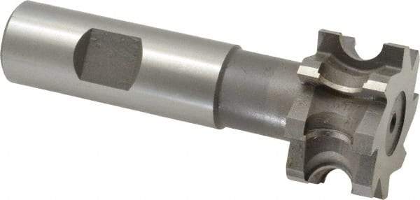 Whitney Tool Co. - 3/16" Radius, 3/8" Circle Diam, 1-3/8" Cutter Diam, 3/4" Cutting Width, Shank Connection, Concave Radius Cutter - 3/4" Shank Diam, 3-1/2" OAL, High Speed Steel, Uncoated, Profile Ground, 8 Teeth, Weldon Flat - Exact Tool & Supply