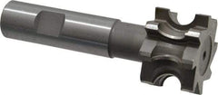 Whitney Tool Co. - 1/4" Radius, 1/2" Circle Diam, 1-1/2" Cutter Diam, 1" Cutting Width, Shank Connection, Concave Radius Cutter - 3/4" Shank Diam, 4" OAL, High Speed Steel, Uncoated, Profile Ground, 8 Teeth, Weldon Flat - Exact Tool & Supply