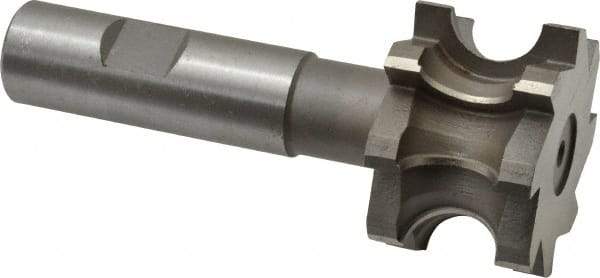Whitney Tool Co. - 5/16" Radius, 5/8" Circle Diam, 1-3/4" Cutter Diam, 1-1/8" Cutting Width, Shank Connection, Concave Radius Cutter - 3/4" Shank Diam, 4" OAL, High Speed Steel, Uncoated, Profile Ground, 8 Teeth, Weldon Flat - Exact Tool & Supply