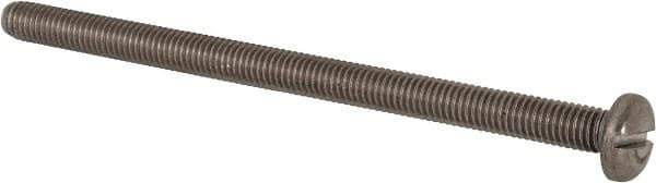 Value Collection - M5x0.80 Metric Coarse, 80mm Length Under Head Slotted Drive Machine Screw - Pan Head, Grade 316 & A4 Stainless Steel, Uncoated, Without Washer - Exact Tool & Supply