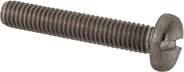 Value Collection - M6x1.00 Metric Coarse, 35mm Length Under Head Slotted Drive Machine Screw - Pan Head, Grade 316 & A4 Stainless Steel, Uncoated, Without Washer - Exact Tool & Supply