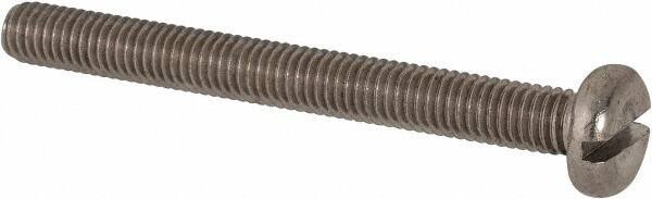 Value Collection - M6x1.00 Metric Coarse, 60mm Length Under Head Slotted Drive Machine Screw - Pan Head, Grade 316 & A4 Stainless Steel, Uncoated, Without Washer - Exact Tool & Supply