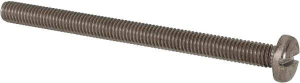 Value Collection - M6x1.00, 80mm Length Under Head Slotted Drive Machine Screw - Pan Head, Grade 316 & A4 Stainless Steel, Uncoated, Without Washer - Exact Tool & Supply