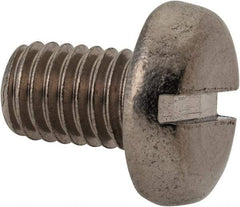 Value Collection - M8x1.25 Metric Coarse, 12mm Length Under Head Slotted Drive Machine Screw - Pan Head, Grade 316 & A4 Stainless Steel, Uncoated, Without Washer - Exact Tool & Supply