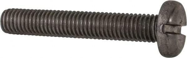 Value Collection - M8x1.25, 50mm Length Under Head Slotted Drive Machine Screw - Pan Head, Grade 316 & A4 Stainless Steel, Uncoated, Without Washer - Exact Tool & Supply