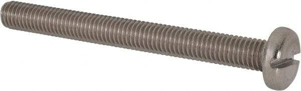 Value Collection - M8x1.25 Metric Coarse, 80mm Length Under Head Slotted Drive Machine Screw - Pan Head, Grade 316 & A4 Stainless Steel, Uncoated, Without Washer - Exact Tool & Supply