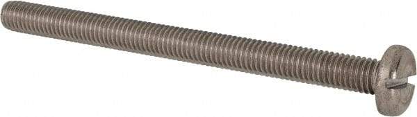 Value Collection - M8x1.25 Metric Coarse, 100mm Length Under Head Slotted Drive Machine Screw - Pan Head, Grade 316 & A4 Stainless Steel, Uncoated, Without Washer - Exact Tool & Supply