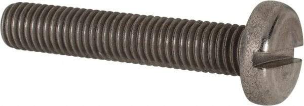 Value Collection - M10x1.50 Metric Coarse, 55mm Length Under Head Slotted Drive Machine Screw - Pan Head, Grade 316 & A4 Stainless Steel, Uncoated, Without Washer - Exact Tool & Supply