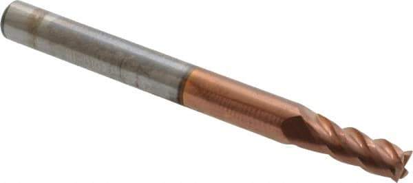 ProMax - 5/32", 3/8" LOC, 3/16" Shank Diam, 2" OAL, 4 Flute, Solid Carbide Square End Mill - Single End, TiCN Finish, Spiral Flute, 40° Helix, Right Hand Cut, Right Hand Flute, Series 111 - Exact Tool & Supply
