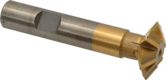 Whitney Tool Co. - 1° 1" Cut Diam, 5/16" Cut Width, 1/2" Shank, Carbide-Tipped Double-Angle Cutter - Exact Tool & Supply