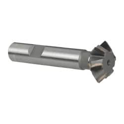 Whitney Tool Co. - 1° 1" Cut Diam, 3/8" Cut Width, 1/2" Shank, Carbide-Tipped Double-Angle Cutter - Exact Tool & Supply