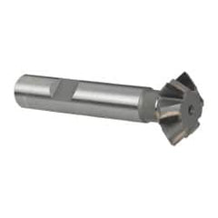 Whitney Tool Co. - 1° 1" Cut Diam, 3/8" Cut Width, 1/2" Shank, Carbide-Tipped Double-Angle Cutter - Exact Tool & Supply