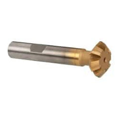Whitney Tool Co. - 3/4° 3/4" Cut Diam, 1/4" Cut Width, 3/8" Shank, Carbide-Tipped Double-Angle Cutter - Exact Tool & Supply