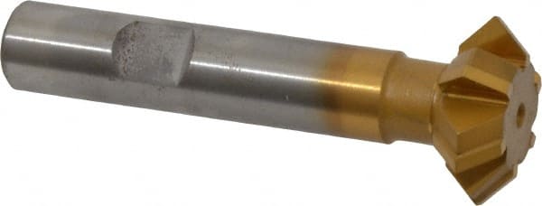 Whitney Tool Co. - 1° 1" Cut Diam, 3/8" Cut Width, 1/2" Shank, Carbide-Tipped Double-Angle Cutter - Exact Tool & Supply