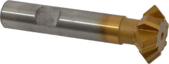 Whitney Tool Co. - 1° 1" Cut Diam, 3/8" Cut Width, 1/2" Shank, Carbide-Tipped Double-Angle Cutter - Exact Tool & Supply