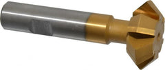 Whitney Tool Co. - 1-1/2° 1-1/2" Cut Diam, 9/16" Cut Width, 5/8" Shank, Carbide-Tipped Double-Angle Cutter - Exact Tool & Supply