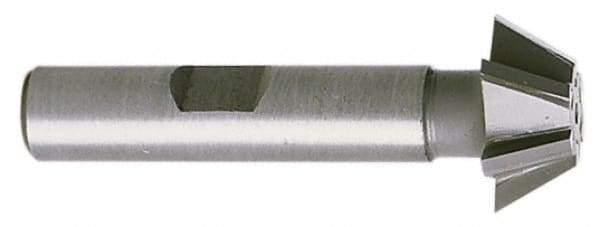 Whitney Tool Co. - 3/4" Diam x 5/16" Width of Cut, 60° Included Angle, Shank Connection, Carbide Tipped Single Angle Cutter - 3/8" Shank Diam, 2-1/8" Overall Length, Right Hand Cut, TiN Coated - Exact Tool & Supply
