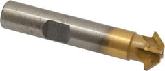 Whitney Tool Co. - 1/2" Diam x 1/8" Width of Cut, 45° Included Angle, Shank Connection, Carbide Tipped Single Angle Cutter - 3/8" Shank Diam, 2-1/8" Overall Length, Right Hand Cut, TiN Coated - Exact Tool & Supply