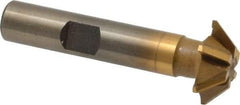Whitney Tool Co. - 3/4" Diam x 3/16" Width of Cut, 45° Included Angle, Shank Connection, Carbide Tipped Single Angle Cutter - 3/8" Shank Diam, 2-1/8" Overall Length, Right Hand Cut, TiN Coated - Exact Tool & Supply