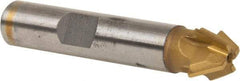 Whitney Tool Co. - 1/2" Diam x 7/32" Width of Cut, 60° Included Angle, Shank Connection, Carbide Tipped Single Angle Cutter - 3/8" Shank Diam, 2-1/8" Overall Length, Right Hand Cut, TiN Coated - Exact Tool & Supply