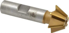 Whitney Tool Co. - 1" Diam x 7/16" Width of Cut, 60° Included Angle, Shank Connection, Carbide Tipped Single Angle Cutter - 1/2" Shank Diam, 2-1/2" Overall Length, Right Hand Cut, TiN Coated - Exact Tool & Supply
