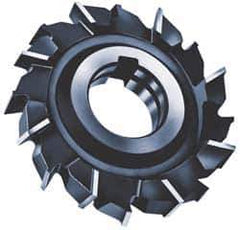 Made in USA - 4" Diam x 1-1/2" Width of Cut, 18 Teeth, High Speed Steel Side Milling Cutter - Staggered Teeth, Uncoated - Exact Tool & Supply