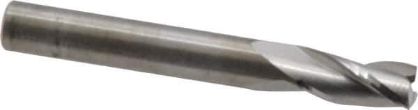 RobbJack - 1/4", 1/2" LOC, 1/4" Shank Diam, 2" OAL, 3 Flute, Solid Carbide Square End Mill - Single End, Uncoated, Spiral Flute, 30° Helix, Centercutting, Right Hand Cut, Right Hand Flute, Series TS-301 - Exact Tool & Supply