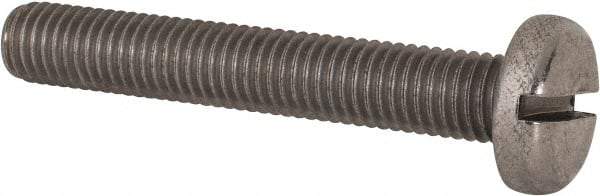 Value Collection - M10x1.50 Metric Coarse, 65mm Length Under Head Slotted Drive Machine Screw - Pan Head, Grade 316 & A4 Stainless Steel, Uncoated, Without Washer - Exact Tool & Supply