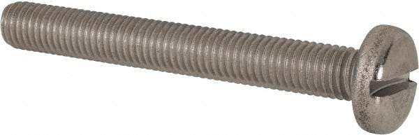Value Collection - M10x1.50 Metric Coarse, 80mm Length Under Head Slotted Drive Machine Screw - Pan Head, Grade 316 & A4 Stainless Steel, Uncoated, Without Washer - Exact Tool & Supply