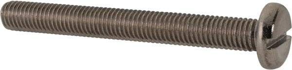 Value Collection - M10x1.50 Metric Coarse, 90mm Length Under Head Slotted Drive Machine Screw - Pan Head, Grade 316 & A4 Stainless Steel, Uncoated, Without Washer - Exact Tool & Supply